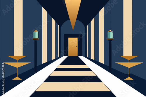 Geometric Hallway Abstract Architecture and Interior Design