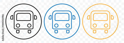 Bus icon set. Public transport symbol. Versatile bus icon logistics, public transit concepts. Bus sign and symbol. Public transport symbol. Vector illustration.