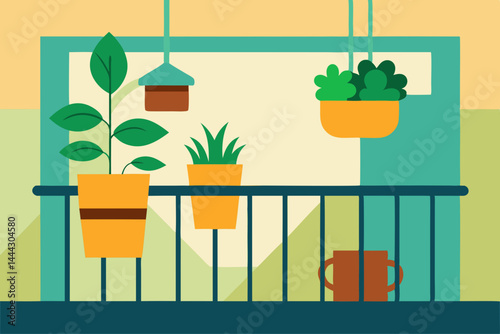 Vibrant Balcony Garden Cultivating Urban Greenery and Peaceful Atmosphere