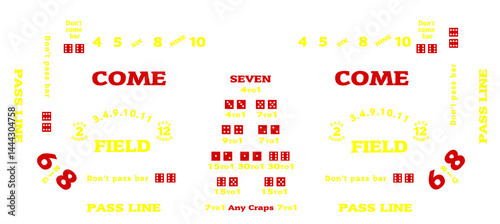 Craps table vector design with transparent background