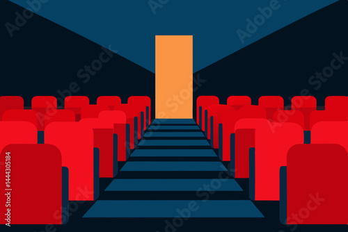 The Open Door A Visual Metaphor of Opportunity and New Beginnings in a Theater Setting
