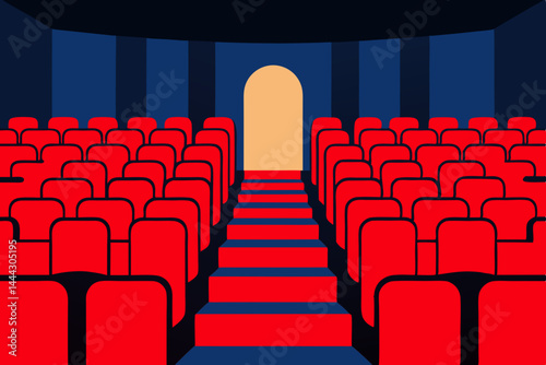 Empty Movie Theater Seats Awaiting the Show's Grand Premiere