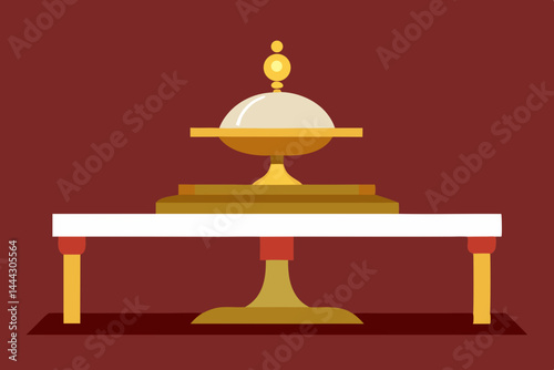 Elegant Golden Altar Sacred Vessel and Table Design