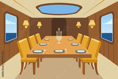 Luxury Yacht Dining Room Elegant Interior Design and Ambiance