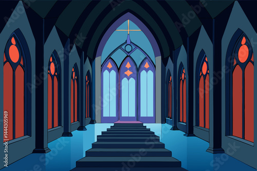 Mysterious Gothic Cathedral A Digital Illustration of Grandeur and Majesty