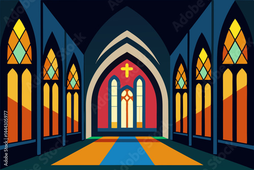 Gothic Cathedral Interior Stained Glass, Architecture, and Spiritual Sanctuary