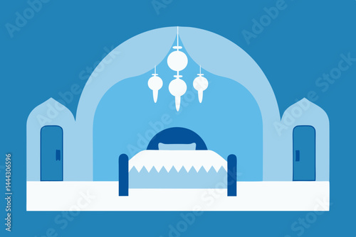 Serene Blue Bedroom Design Moroccan Inspired Interior Architecture