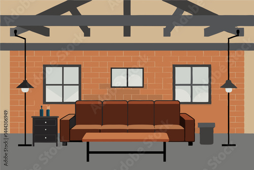 Rustic Brick Wall Living Room Interior Design Cozy Relaxation Space