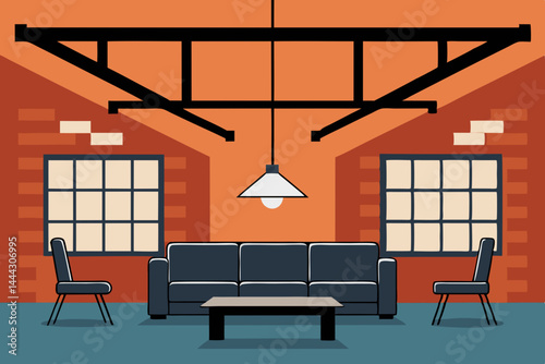 Industrial Chic Living Room Design Exposed Brick, High Ceilings, and Modern Comfort