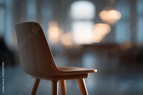 serene home learning setup with blurred figures studiously engaged in background