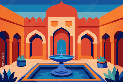 Serene Courtyard An Oasis of Calm in Vibrant Architectural Design