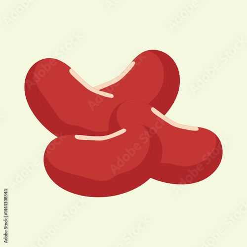 Adzuki beans flat design cartoon icon illustration