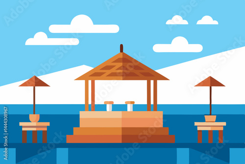Serene Beach Gazebo Tropical Paradise Relaxation and Tranquility