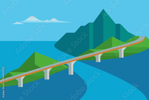 Scenic Coastal Highway Bridge A Journey Through Mountains and Sea