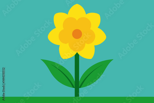 Vibrant Yellow Flower Illustration Spring Bloom Design Element
