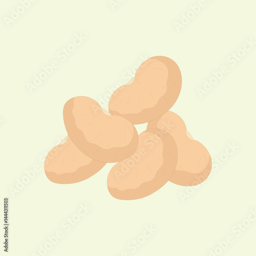 Lima beans flat design cartoon icon illustration