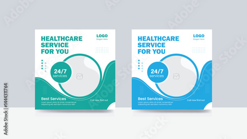 Medical healthcare social media post banner hospital and clinic template