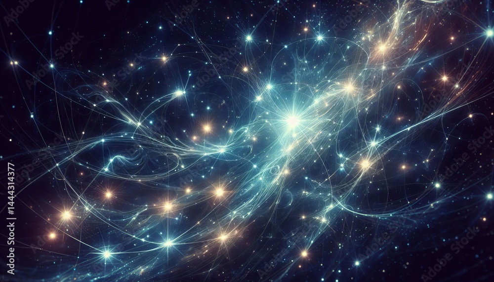 Fototapeta premium Twinkling stars forming a celestial constellation pattern