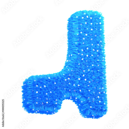 Blue Abstract Letter Shape