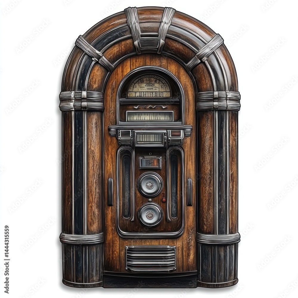 Vintage Wooden Jukebox: A Nostalgic Musical Relic