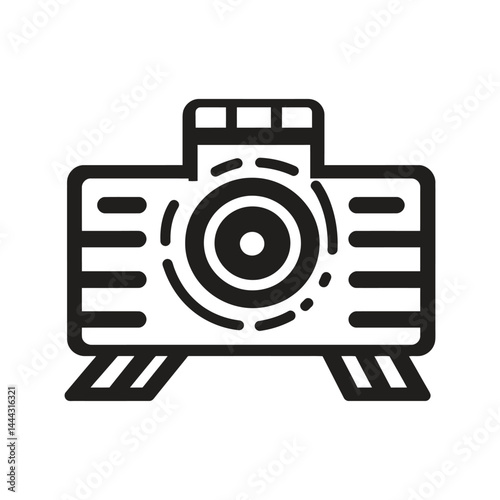 Black electrical generator icon isolated on transparent background style