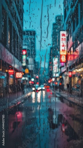 Wallpaper Mural rain window drop water street bokeh defocused cars video motion Torontodigital.ca