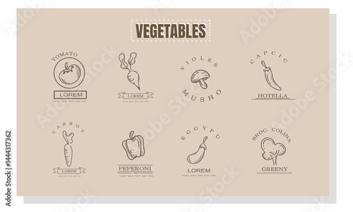 Vegetables Doodle Icons for Organic Food and Grocery Branding Projects