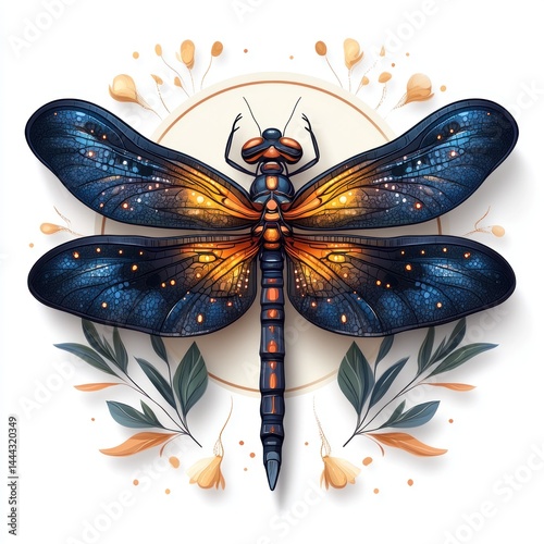 Obraz na płótnie Dragonfly: A Jewel of Nature's Art w salonie