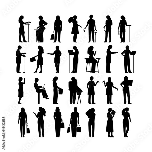 Professional Nurse Silhouette – Monochrome Vector