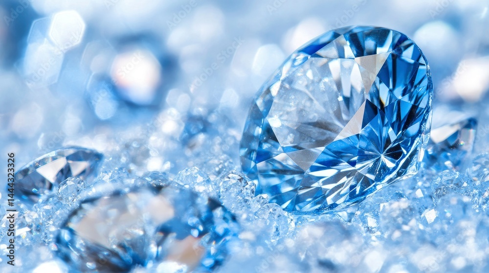 Sparkling Blue Diamond on Ice Luxury and Elegance Sparkling Blue Diamond on Ice Luxury and Elegance