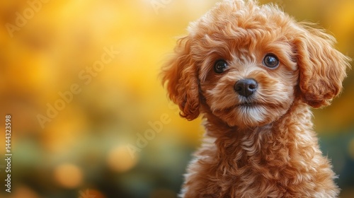 Adorable Toy Poodle Puppy in Autumnal Setting