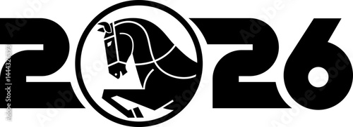 2026, year of Horse, simple design