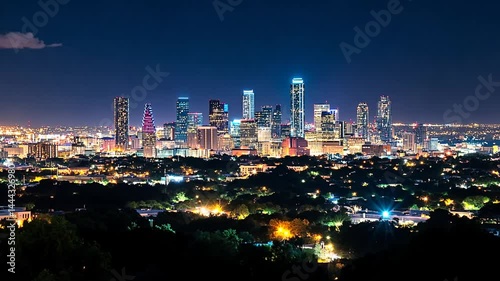 Wallpaper Mural Night Lights of Austin, Texas Skyline Torontodigital.ca