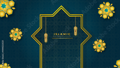 Ramadan greetings in an elegant style with Islamic ornaments