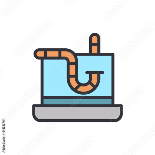 Cyber attack colored icons, minimalist vector illustration ,simple transparent graphic element .Isolated on white background