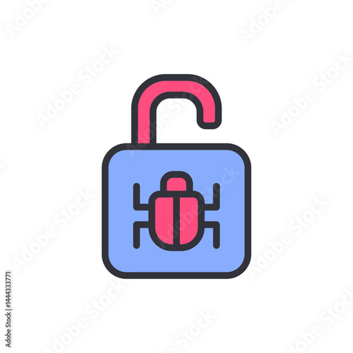 Security attack colored icons, minimalist vector illustration ,simple transparent graphic element .Isolated on white background
