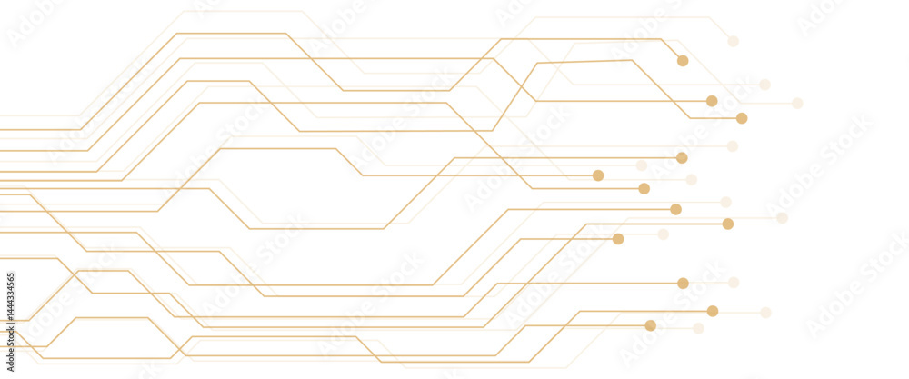 Obraz premium golden circuit board electronics digital technology banner vector illustration EPS10 