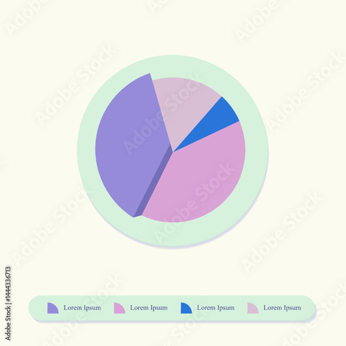 vector illustration of pie chart
Vector 3D pie chart consisting of four sections with bars to highlight each color of each section of the chart.