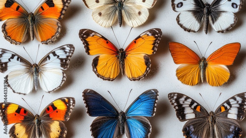 Fototapeta premium Colorful Butterfly Collection A Vibrant Display of Winged Insects