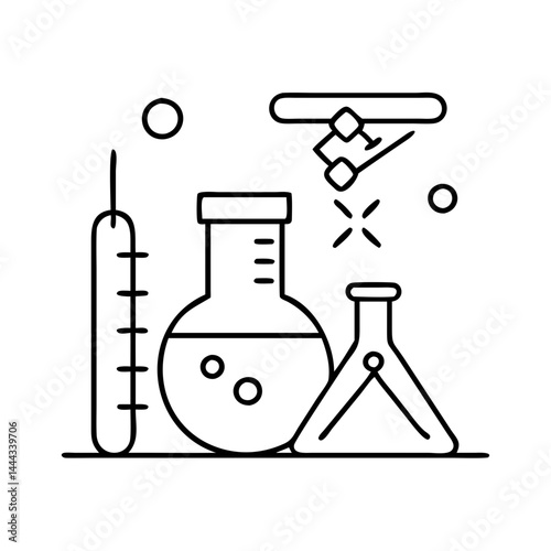 experiment icon, experiment line art - simple line art of experiment, perfect for experiment logos and icons
