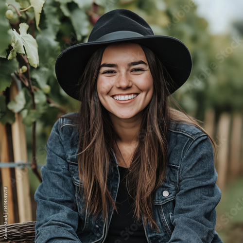 Winemaker smiling in vineyard enjoying a good harvest season