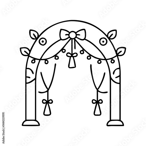 festive archway icon, festive archway line art - simple line art of festive archway, perfect for festive archway logos and icons
