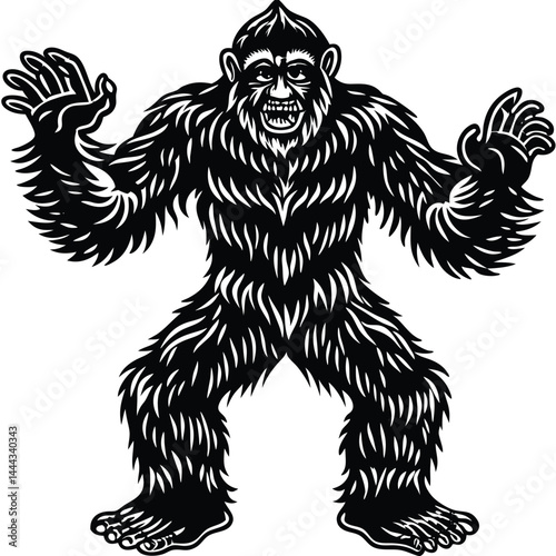 Wallpaper Mural Epic Bigfoot Silhouette Vector Collection Featuring Forest, Mountain, and Mythical Cryptid Scenes in Minimalist Black Style Torontodigital.ca