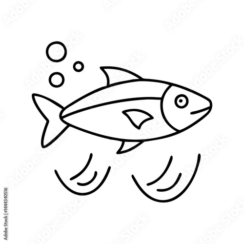 fish icon, fish line art - simple line art of fish, perfect for fish logos and icons