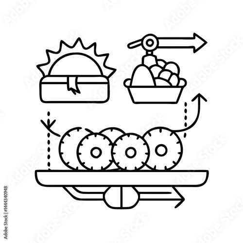 food processing icon, food processing line art - simple line art of food processing, perfect for food processing logos and icons