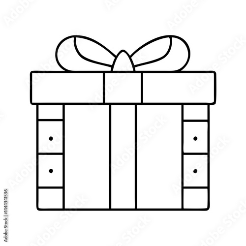gift box icon, gift box line art - simple line art of gift box, perfect for gift box logos and icons