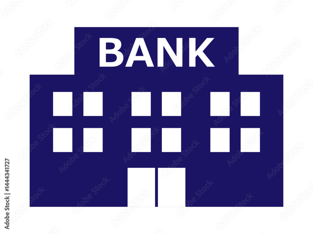 Fototapeta premium 銀行のシルエット（アイコン）