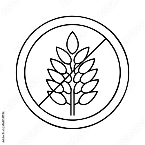 gluten free icon, gluten free line art - simple line art of gluten free, perfect for gluten free logos and icons