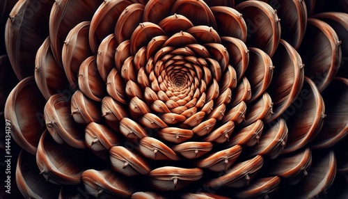 Macro of a pinecone’s spiral pattern