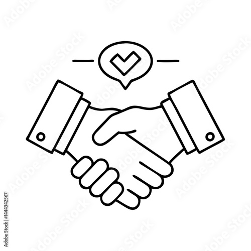 handshake icon, handshake line art - simple line art of handshake, perfect for handshake logos and icons